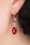 Lovely - 50s Oval Stone Earrings in Ruby Red