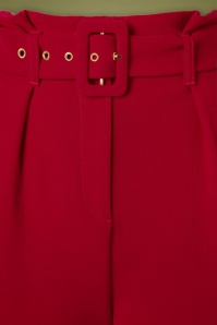 Closet London - Dorris Trousers Années 60 en Rouge Vif  3
