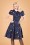 Collectif Clothing 50s Peta Forest Friends Swing Dress in Blue