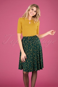 King Louie - 60s Picallily Circle Skirt in Dragonfly Green