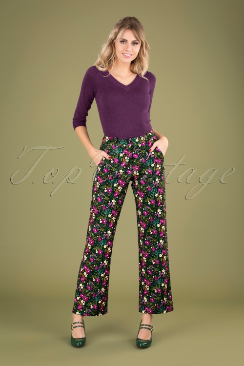 Tante Betsy - 60s Babs Baggy Trousers in Meadow Multi