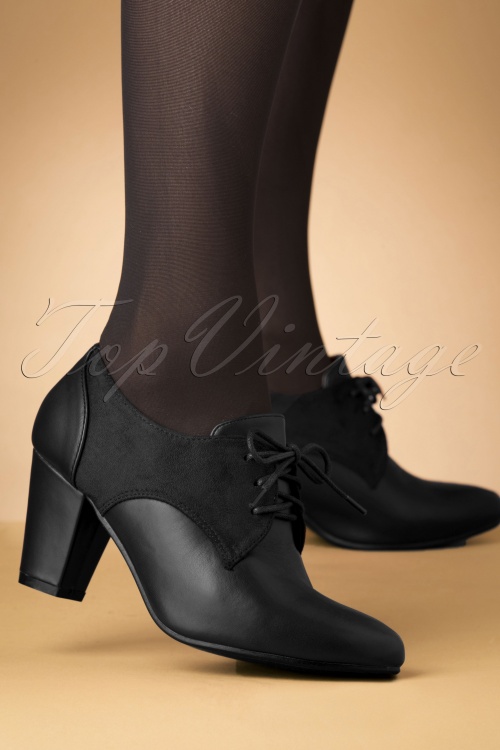 Lulu Hun - Vera Shoe Booties Années 40 en Noir