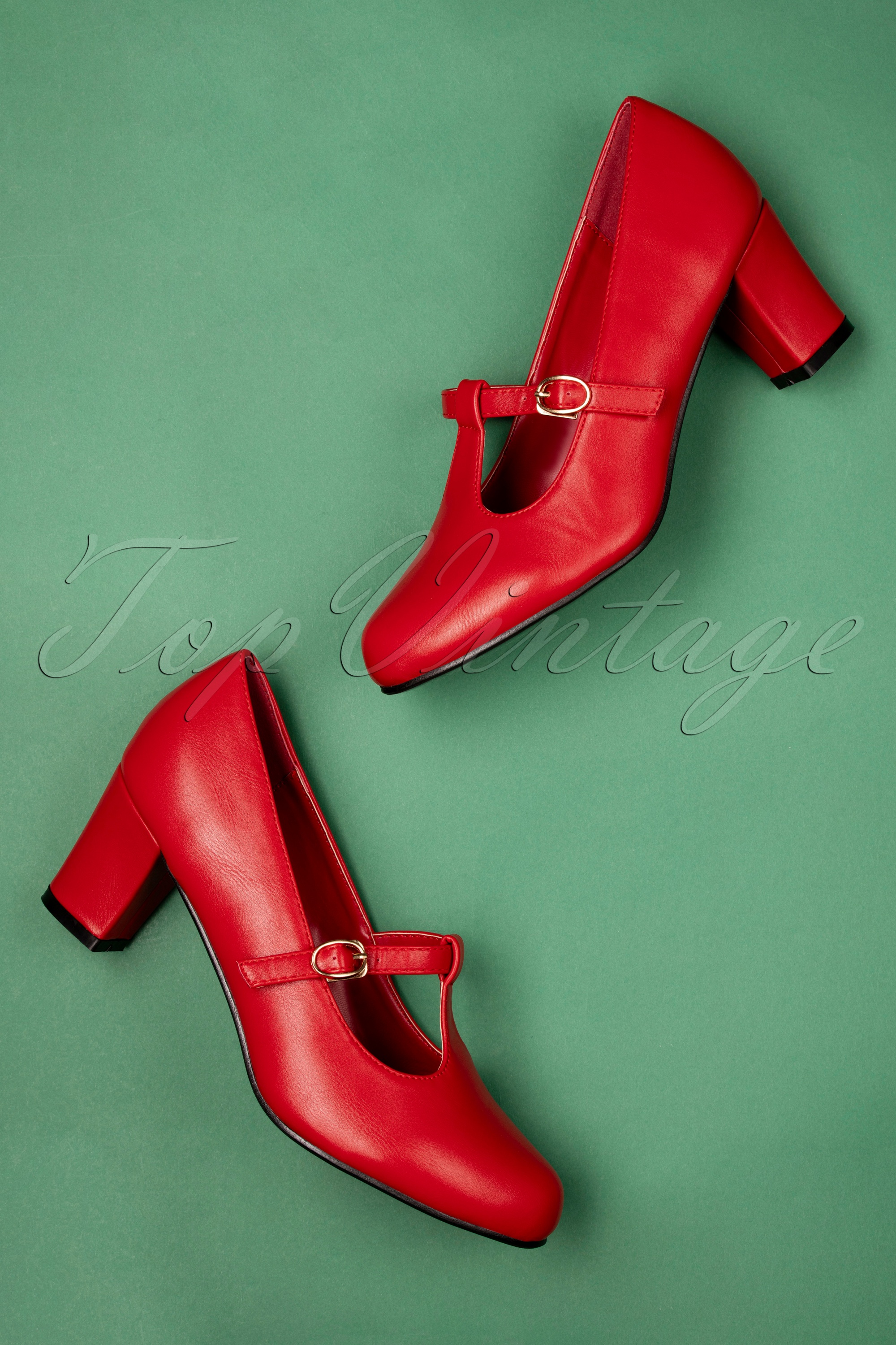 Lulu Hun - Giselle T-Strap pumps in rood