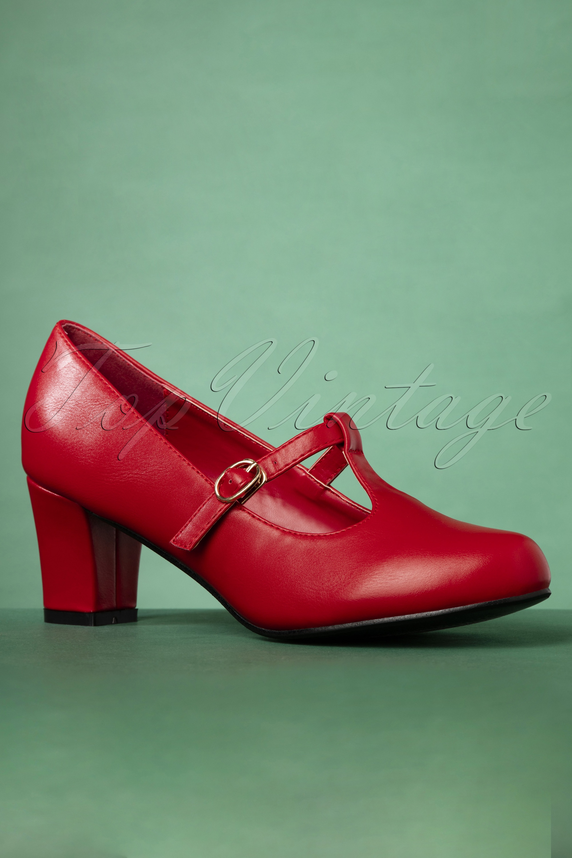 Lulu Hun - Giselle T-Strap pumps in rood 2