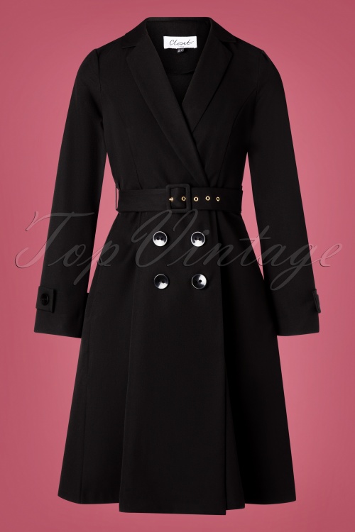 Closet London - Aubrey trenchcoat in zwart