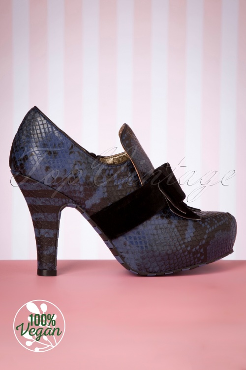 Lola Ramona - 50s Angie Chaparral Snake Pumps in Blue 2