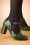 La Veintinueve - Ada Leather T-Strap Pumps Années 60 en Vert 