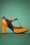 La Veintinueve - 60s Ada Leather T-Strap Pumps in Mustard and Brown