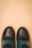 La Veintinueve - Agatha Leather Shoe Booties Années 40 en Noir et Vert Canard  3