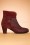 La Veintinueve - 60s Olga Leather Ankle Booties in Duotone Red