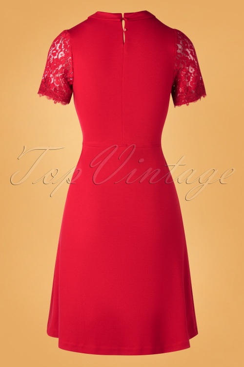 Vive Maria - Maria Lace Day Dress Années 60 en Rouge 5