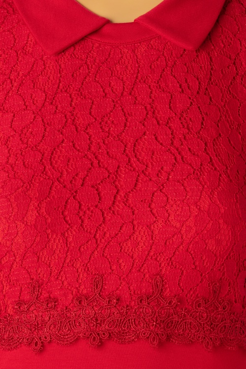 Vive Maria - Maria Lace Day Dress Années 60 en Rouge 4