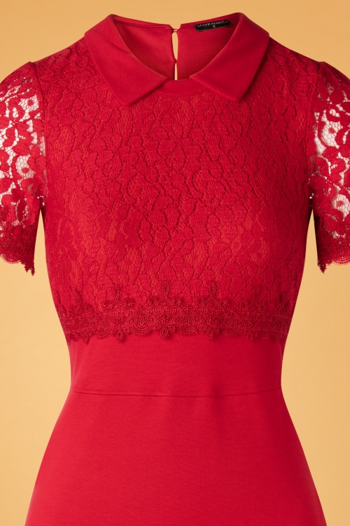 Vive Maria - 60s Maria Lace Day Dress in Red 3