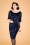 Vintage Chic for Topvintage - Arlyne Sequin Pencil Dress Années 50 en Velours Bleu Marine