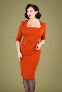 Vintage Chic for Topvintage - 50s Alline Pencil Dress in Cinnamon