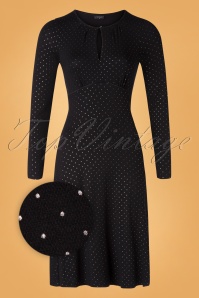 Vive Maria - 50s Glamour Love Pin Dot Dress in Black