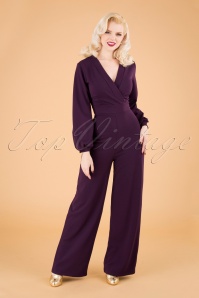 Vintage Chic for Topvintage - Caddy Jumpsuit in Aubergine