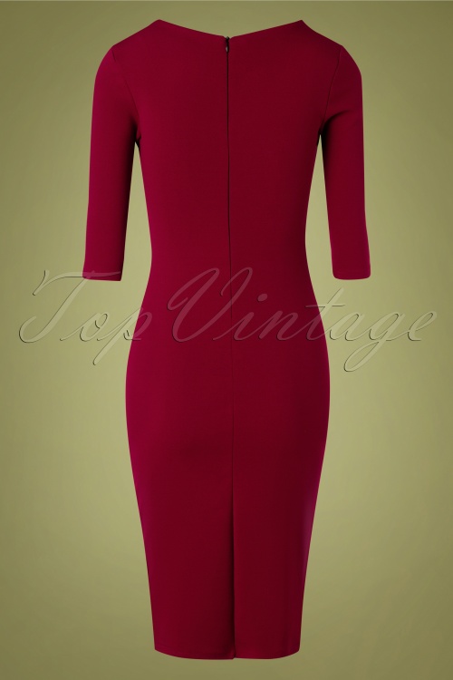 Vintage Chic for Topvintage - 50s Shelia Pencil Dress in Wine 5