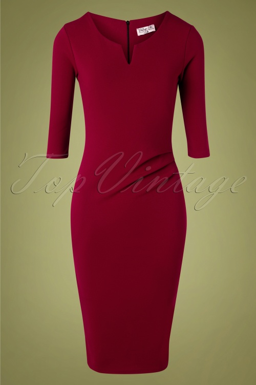 Vintage Chic for Topvintage - 50s Shelia Pencil Dress in Wine