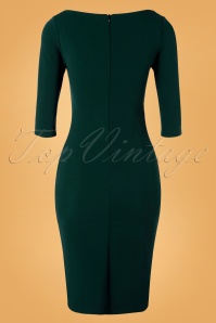 Vintage Chic for Topvintage - 50s Laurel Pencil Dress in Forest Green 4