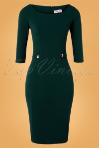 Vintage Chic for Topvintage - 50s Laurel Pencil Dress in Forest Green