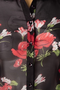 Belsira - Dora blouse met bloemenprint in zwart 3