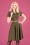 Vixen - Martha Button Down Flare Dress Années 40 en Vert Olive