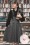 Collectif Clothing - Brenda Librarian Check Pinafore Dress Années 40 en Gris Foncé