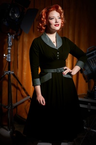 Miss Candyfloss - 50s Rosaleen Swing Dress in Black