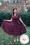 Collectif Clothing - Caterina Check Swing Dress Années 50 en Bordeaux 2