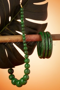 Splendette - TopVintage Exclusive ~ Geschnitzte Perlenkette mit Farn in Grün 2
