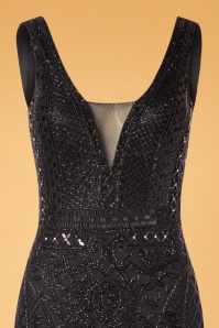 GatsbyLady - Grace Embellished Maxi Dress Années 20 en Noir 3
