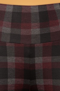 Steady Clothing - 50s Audrey Check Leggings in Burgundy 3