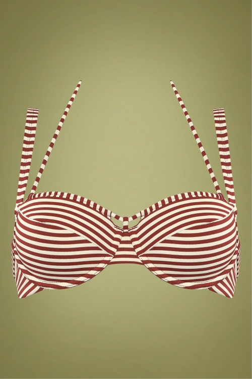 Marlies Dekkers - Holi Vintage balkon bikinitop in rood en ecru 2