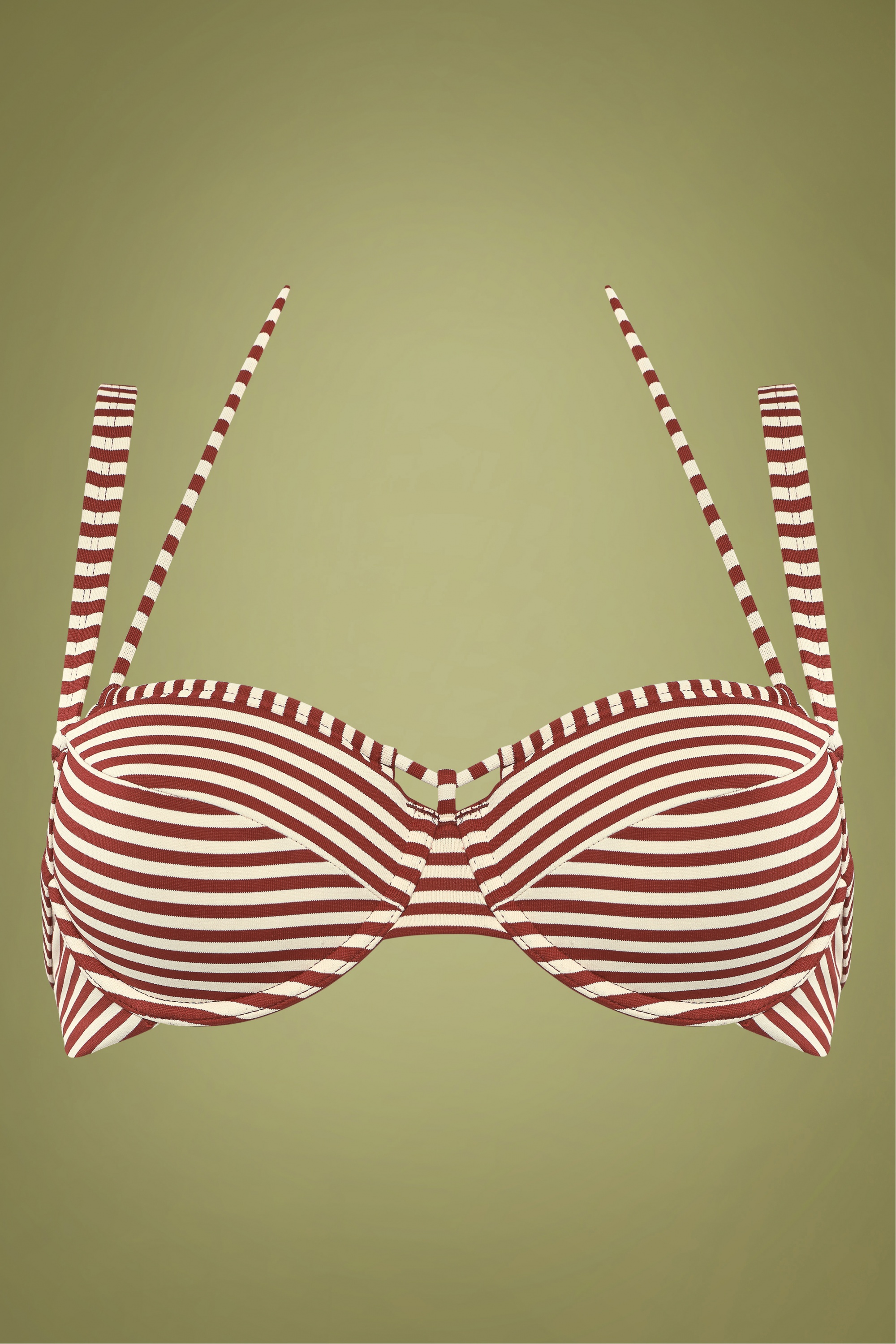 Marlies Dekkers - Holi Vintage balkon bikinitop in rood en ecru 2