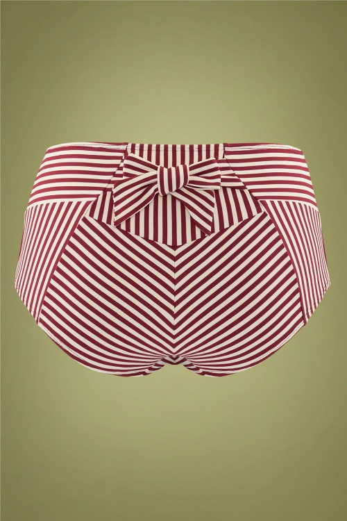 Marlies Dekkers - Holi Vintage Bikinihose mit hoher Taille in Rot und Ecru 2