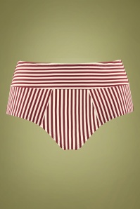 Marlies Dekkers - Holi Vintage Bikinihose mit hoher Taille in Rot und Ecru 4