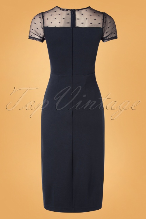 Vive Maria - 50s Charlyne Pencil Dress in Midnight Blue 4