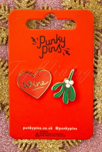 Punky Pins - Mistletoe And Wine Enamel Pin Set 3