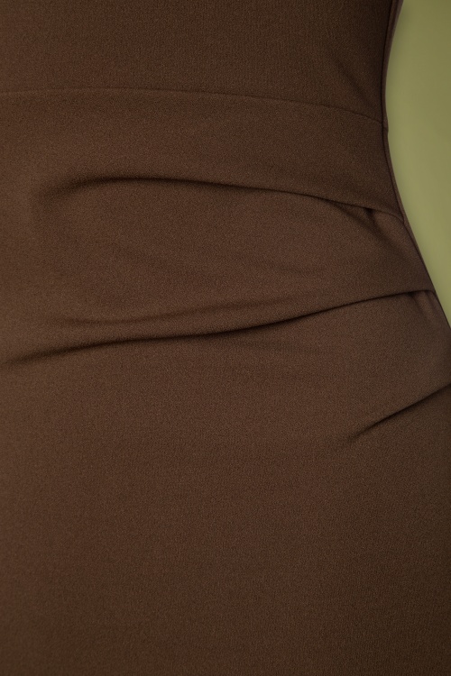 Vintage Chic for Topvintage - 50s Denise Pencil Dress in Rocky Road Brown 4