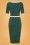 Collectif Clothing - Freya Pencil Dress Années 50 en Vert Canard 4