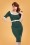 Collectif Clothing - Freya Pencil Dress Années 50 en Vert Canard