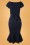 Collectif Clothing - 50s Jamilia Mini Polka Flock Fishtail Pencil Dress in Navy 3