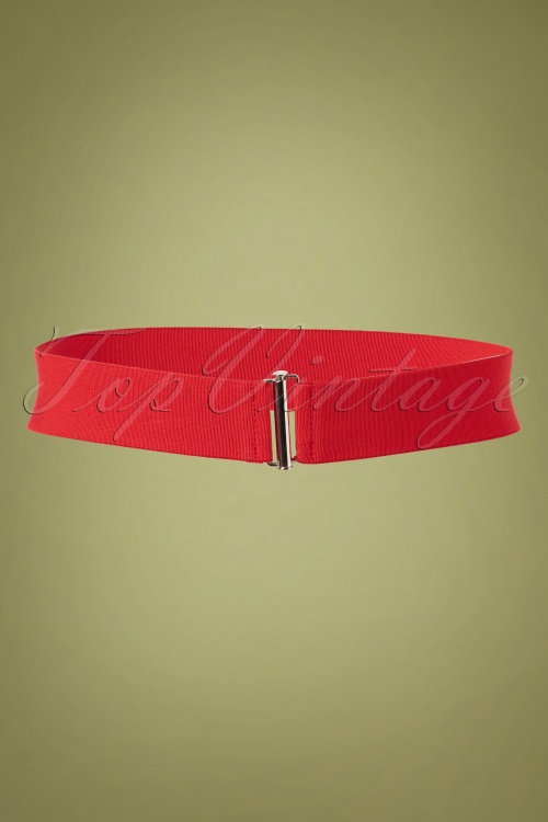 Collectif Clothing - Billie Cinch Stretch Belt Années 50 en Rouge