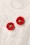 60s Porcelain Poppy Stud Earrings in Red