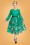 Hearts & Roses - 50s Milana Floral Swing Dress in Emerald Green 2