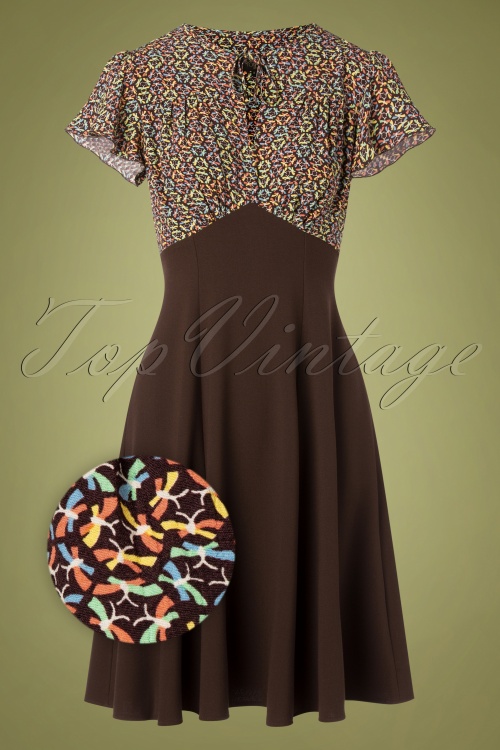 The House of Foxy - 40s Grable Tea Dress in Brown