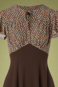 The House of Foxy - 40s Grable Tea Dress in Brown 2