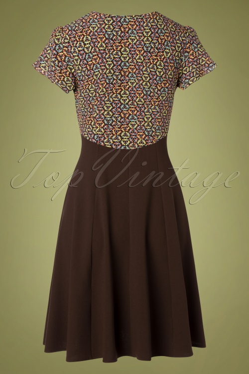 The House of Foxy - 40s Grable Tea Dress in Brown 4