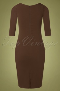 Vintage Chic for Topvintage - 50s Kinsley Pencil Dress in Rocky Road Brown 4
